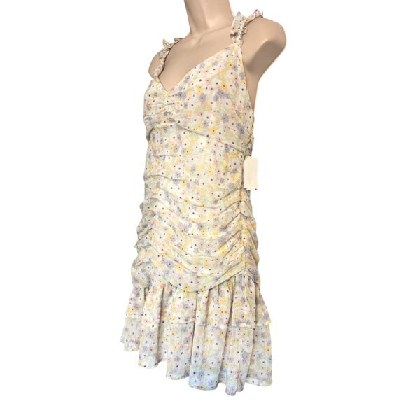 Elodie Dress Rushed Chiffon Print Size Large Sleeveless Rushed Lined Pastel NWT - Picture 5 of 8